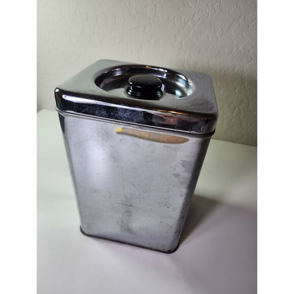 Vintage LINCOLN BEAUTYWARE Metal TIN Flour 9" Canister Kitchen MCM - Picture 6 of 11